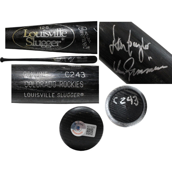 Don Baylor & Don Zimmer Signed Louisville Slugger Game Issued Bat BAS 44334