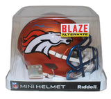 Russell Wilson Autographed Denver Broncos Blaze Mini Helmet FAN 36563