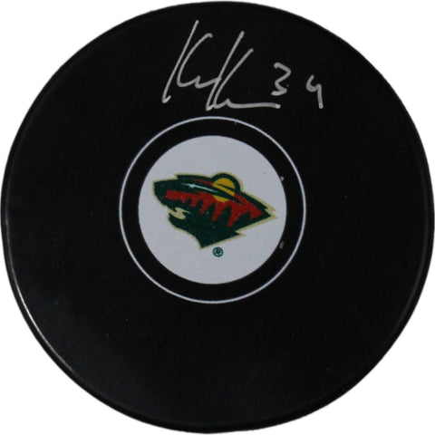 Kaapo Kahkonen Autographed/Signed Minnesota Wild Hockey Puck FAN 46834