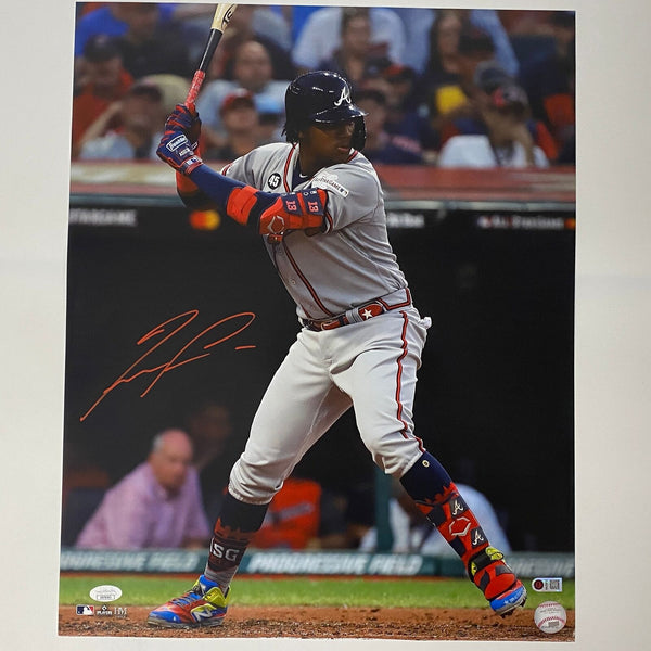 Autographed/Signed Ronald Acuna Jr. Atlanta Braves 16x20 Photo JSA COA #6