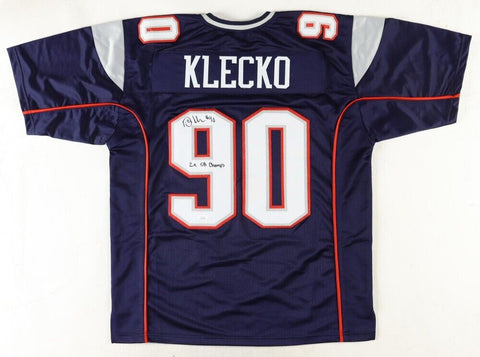 Dan Klecko Signed New England Patriots Jersey Inscribed "2x SB Champs" (JSA COA)