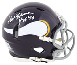 Vikings Paul Krause "HOF 98" Signed 1961-79 TB Speed Mini Helmet BAS Witnessed