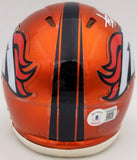 STEVE ATWATER AUTOGRAPHED BRONCOS FLASH ORANGE SPEED MINI HELMET BECKETT 203001