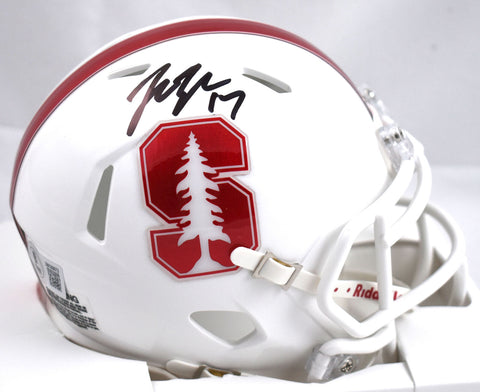 John Lynch Autographed Stanford Speed Mini Helmet - Beckett W Hologram *Black