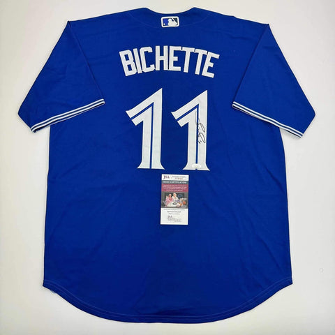 Autographed/Signed Bo Bichette Toronto Blue Baseball Jersey JSA COA