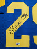 CUSTOM FRAMED LOS ANGELES RAMS ERIC DICKERSON AUTOGRAPHED JERSEY BECKETT HOLO