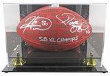 Jerome Bettis & Hines Ward Signed "Duke" Team Showcase Football W/ Case BAS Wit