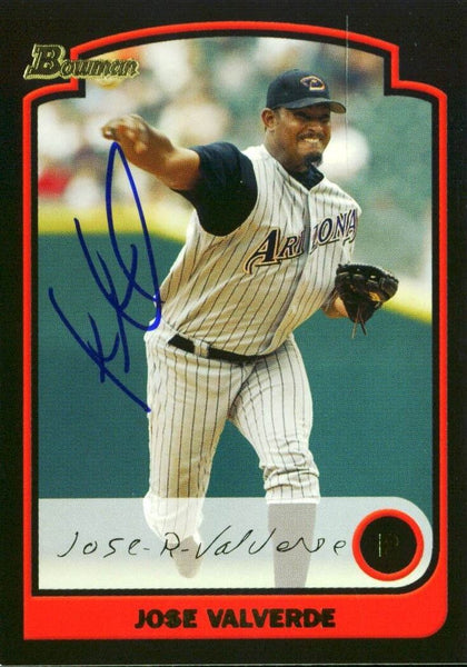 D-Backs Jose Valverde Authentic Signed Card 2003 Bowman RC #BDP16 w/ COA