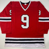 Autographed/Signed Bobby Hull HOF 1983 Chicago Red Hockey Jersey JSA COA