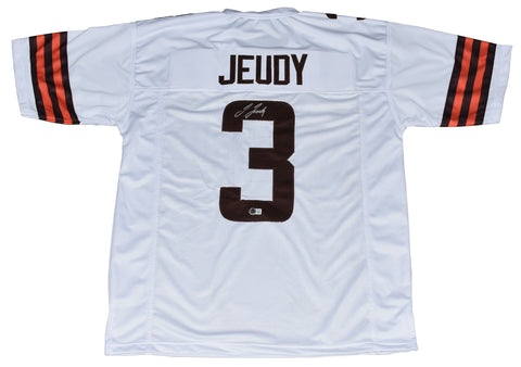 JERRY JEUDY AUTOGRAPHED CLEVELAND BROWNS #3 WHITE JERSEY BECKETT