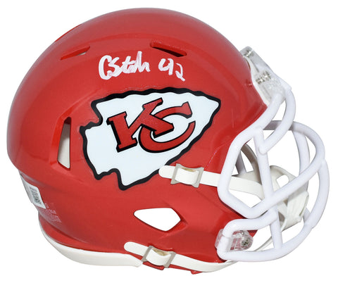 CARSON STEELE AUTOGRAPHED KANSAS CITY CHIEFS SPEED MINI HELMET BECKETT