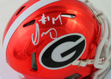 Sony Michel Signed Georgia Bulldogs Chrome Speed Mini Helmet - Beckett W Auth