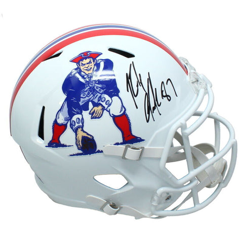 Rob Gronkowski Autographed Patriots Throwback Full Size Speed Helmet Radtke