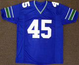 SEATTLE SEAHAWKS KENNY EASLEY AUTOGRAPHED BLUE JERSEY MCS HOLO STOCK #165117