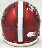 BRYANT YOUNG AUTOGRAPHED 49ERS FLASH RED SPEED MINI HELMET HOF 22 BECKETT 215664