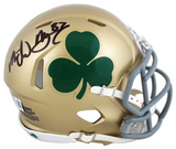 Notre Dame Michael Mayer Signed Shamrock Logo Speed Mini Helmet BAS Witnessed