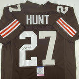 Autographed/Signed KAREEM HUNT Cleveland Brown Football Jersey PSA/DNA COA Auto