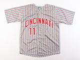 Barry Larkin Signed Cincinnati Reds jersey (Beckett) 12xAll Star S.S. / HOF 2012