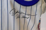 Andre Dawson Signed, Inscribed Cubs Authentic Majestic Jersey JSA COA
