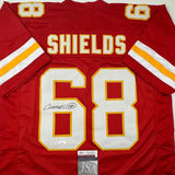 Autographed/Signed Will Shields Kansas City Red Football Jersey JSA COA