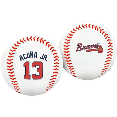 Ronald Acuna Atlanta Braves Rawlings Logo Baseball