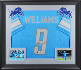 Jameson Williams Authentic Signed Blue Pro Style Framed Jersey BAS Witnessed 2