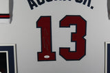 RONALD ACUNA (Braves white SKYLINE) Signed Autographed Framed Jersey JSA