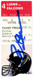 Deion Sanders Autographed Atlanta Falcons 9/16/1990 @ Lions Ticket BAS 37157