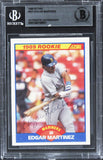 Mariners Edgar Martinez Authentic Signed 1989 Score Rookie #637 Card BAS Slabbed