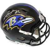 Ray Lewis Autographed/Signed Baltimore Ravens Mini Helmet Beckett 46942