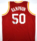 Ralph Sampson Autographed Red Pro Style Jersey - Beckett W Hologram *Black