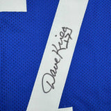 Autographed/Signed David Krieg Seattle Blue Football Jersey JSA COA