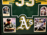 Jose Canseco Signed Oakland Athletics 35" x 42" Custom Framed Jersey (JSA COA)