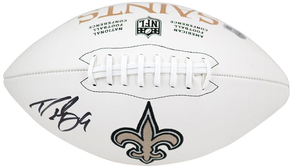 Drew Brees Signed New Orleans Saints Wilson White Logo Football - (BECKETT COA)