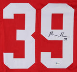 Malik Harrison Signed Ohio State Buckeyes Red Jersey (Beckett) Ravens Linebacker