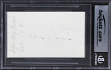 Sugar Ray Lenoard "95" Authentic Signed 3x5 Index Card Autographed BAS Slabbed