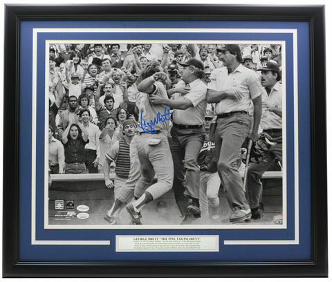 George Brett Signed Framed Kansas City Royals 16x20 Pine Tar Incident Photo JSA