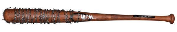 JEFFREY DEAN MORGAN NEGAN SIGNED THE WALKING DEAD BARBED WIRE LUCILLE BAT JSA