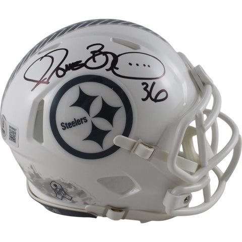 Jerome Bettis Autographed Pittsburgh Steelers 24 STS Mini Helmet Beckett 49218