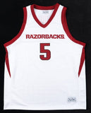 Moses Moody Signed Arkansas Razorbacks Jersey (UDA) Golden State Warriors Top Pk