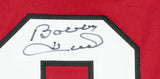 Bobby Hull Signed Custom Red Hockey Jersey HOF 1983 Golden Jet Insc PSA