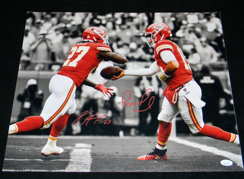 PATRICK MAHOMES & KAREEM HUNT AUTOGRAPHED KANSAS CITY CHIEFS 16x20 PHOTO JSA