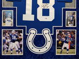 FRAMED IN SUEDE INDIANAPOLIS COLTS PEYTON MANNING SIGNED JERSEY FANATICS HOLO