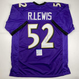 Autographed/Signed Ray Lewis Baltimore Purple Football Jersey PSA/DNA COA