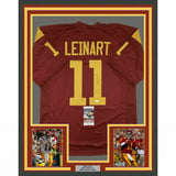 FRAMED Autographed/Signed MATT LEINART 33x42 USC Red College Jersey JSA COA Auto