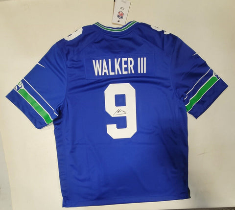 KENNETH WALKER III SIGNED SEATTLE SEAHAWKS THROWBACK NIKE SCREENPRINT JERSEY BAS