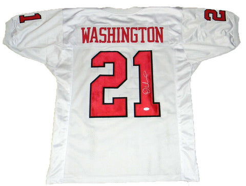 DEANDRE WASHINGTON AUTOGRAPHED TEXAS TECH RED RAIDERS #21 WHITE JERSEY JSA