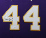 JERRY WEST (Lakers purple SKYLINE) Signed Autographed Framed Jersey JSA