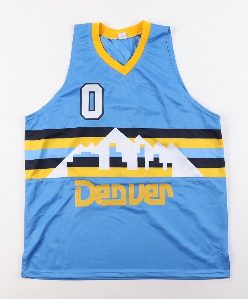 Christian Braun Signed Denver Nuggets Throwback Jersey Insrd 