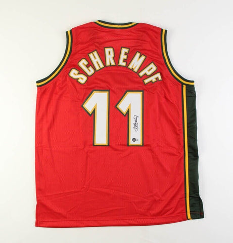 Detlef Schrempf Signed Seattle Supersonics Jersey (Beckett) 3xAll Star Forward